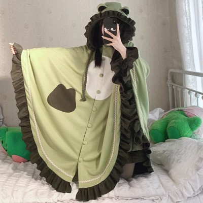 Pre-Order Cartoon Frog Wearable Hooded Blanket