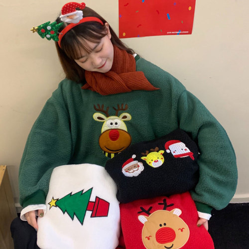 Cartoon Embroidery Fake Two Pieces Sweatshirt