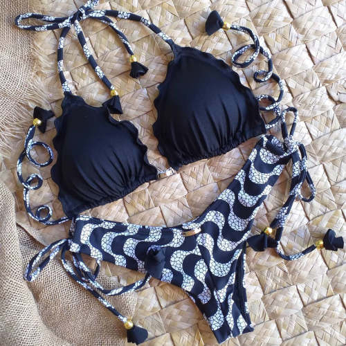 Fashion two-piece suspender sexy solid color bikini