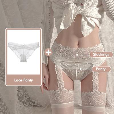 Sexy One-Piece Straps Stockings Panty Set