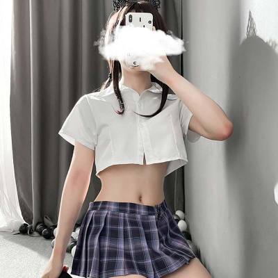 JK Uniform Nightdress Stockings Lingerie Plaid Dress