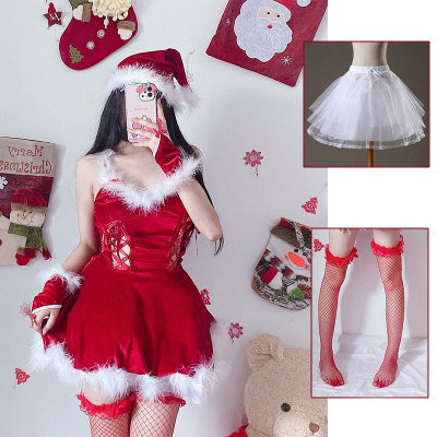 Christmas V-neck Lace Up Dress