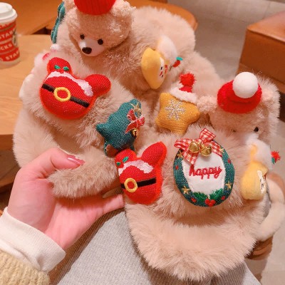 Cute Christmas Cartoon Bear Plush Slippers