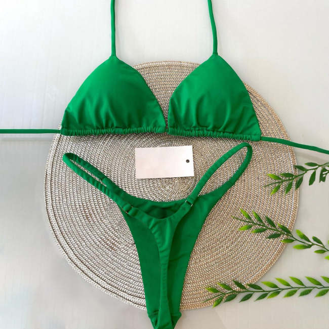 Green sexy split bikini