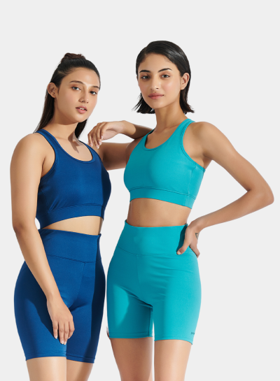 Flo Bike Short & Bra Top Combo Navy Peony