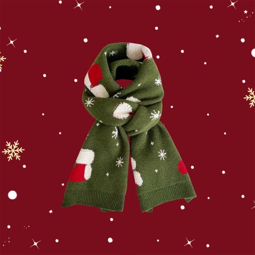 Christmas Stockings Snowflake Pattern Scarf Warm
