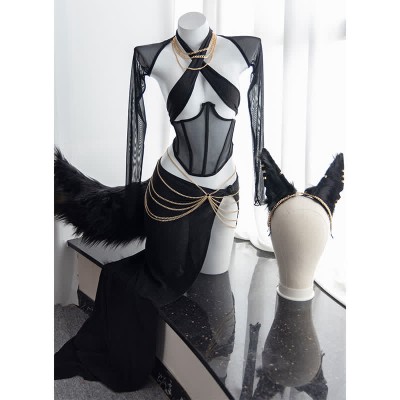 Cosplay Sexy Hollow Out Chain Lingeire Set