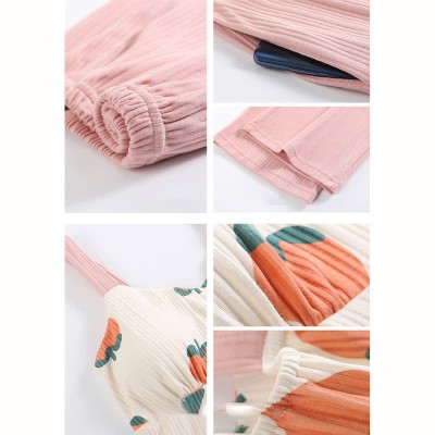 【50% OFF】Cartoon Fruit Print Pajamas Seven Pieces Set With Breast Pads