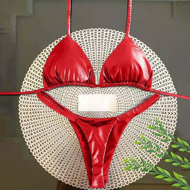 Fashion personality solid color split bikini