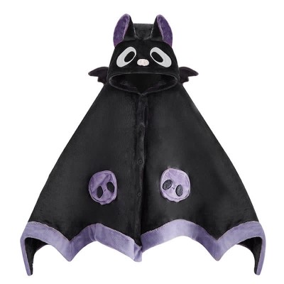 Cartoon Bat Wearable Hooded Blanket Neck Pillow Two Pieces