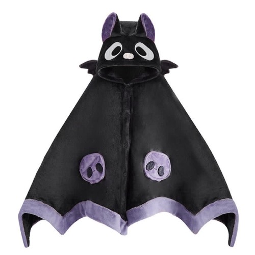 Cartoon Bat Wearable Hooded Blanket Neck Pillow Two Pieces