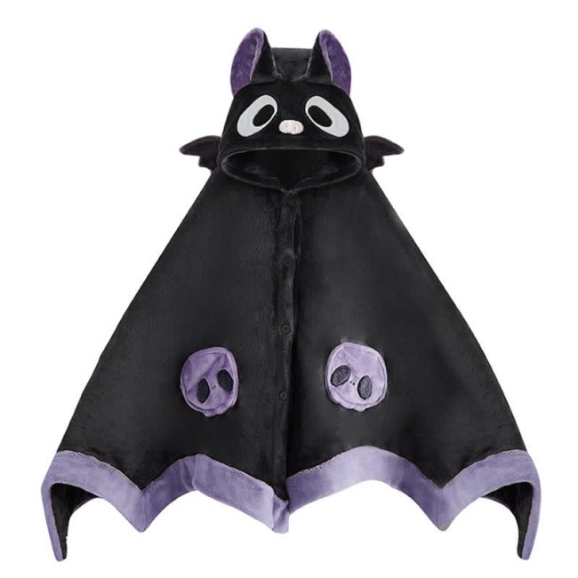 Cartoon Bat Wearable Hooded Blanket Neck Pillow Two Pieces