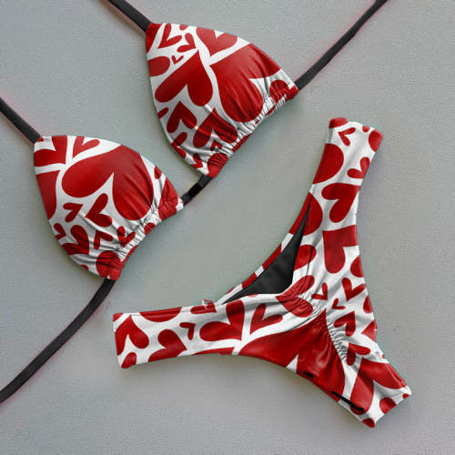 Love graphic sexy bikini set