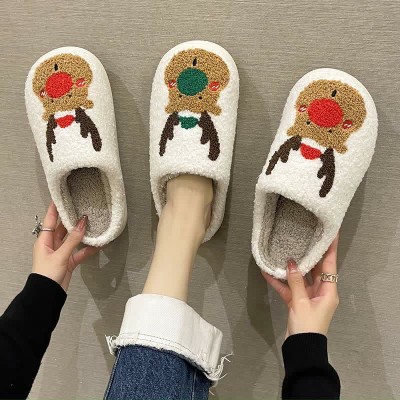 Lovely Christmas Reindeer Plush Slippers