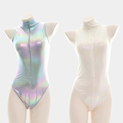 Sexy Reflective Zipper Lingerie Set