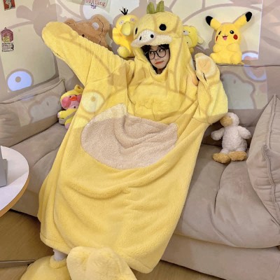 【50% OFF】Funny Cartoon Duck Plush Hooded Jumpsuit Pajamas Dress