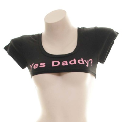 Sexy Letter Print Mini Crop Top Lingerie