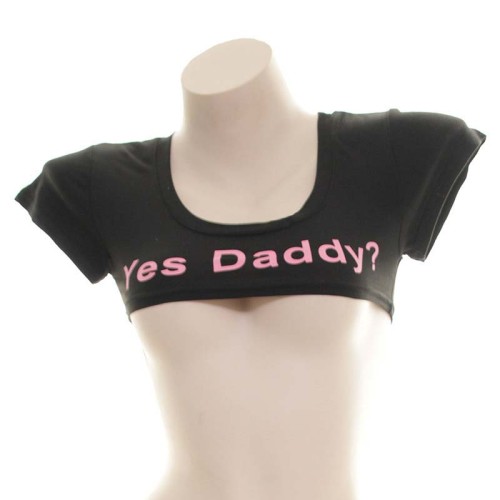 Sexy Letter Print Mini Crop Top Lingerie
