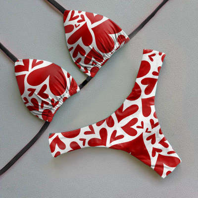 Love graphic sexy bikini set