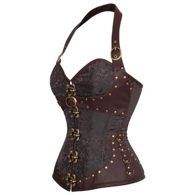 Gothic Steampunk Overbust Halter Corset Tops