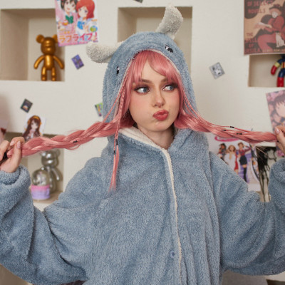 Cartoon Dinosaur Hooded Pajamas Dress