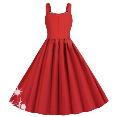 Fashion Christmas Pattern Print Slip Dress