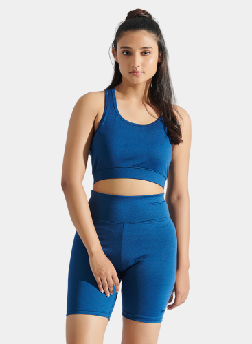 Flo Bike Short & Bra Top Combo Navy Peony