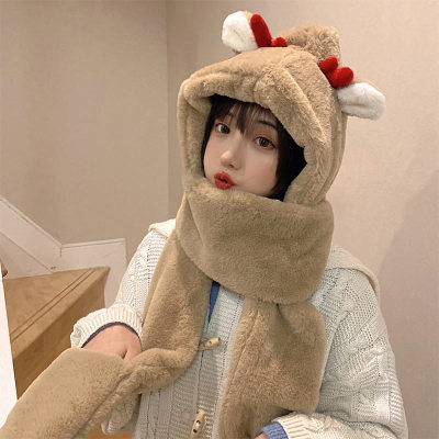 Antlers Hat Scarf Gloves Warmer