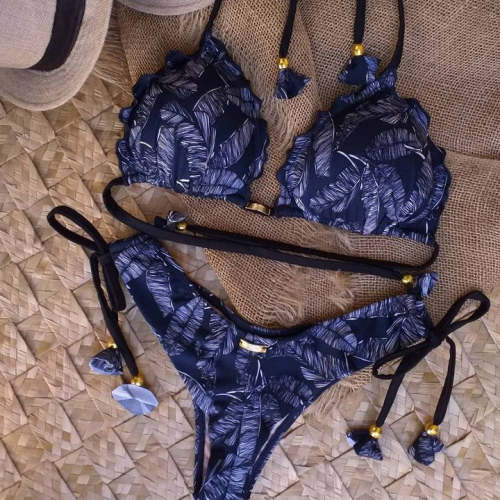 Hawaiian style split strap sexy bikini