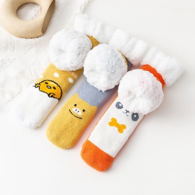 Cute Cartoon Christmas Pattern Print Plush Socks