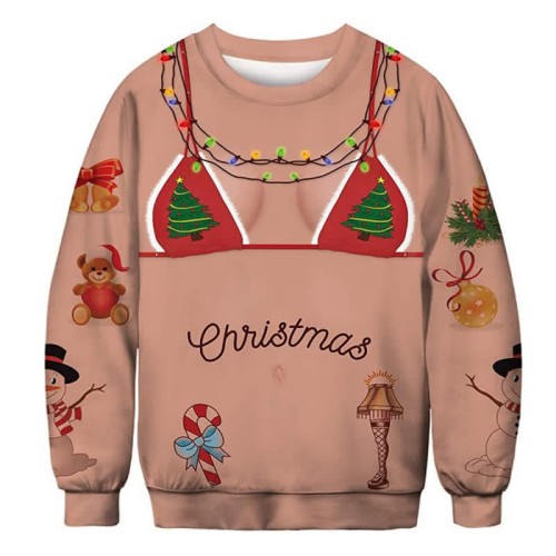 Christmas Funny Ugly 3D Print Crewneck Unisex Sweatshirt