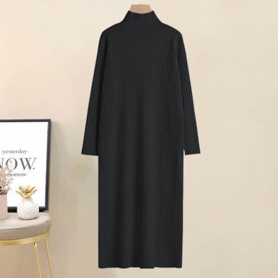 Pure Color Cross Knit Sweater Dress Two Pieces Set
