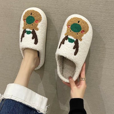 Lovely Christmas Reindeer Plush Slippers