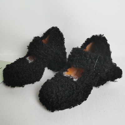 Round Toe Chunky Plush Mary Janes Shoes