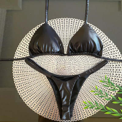 vintage leather bikini set