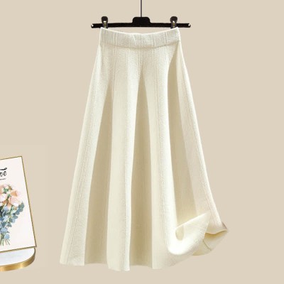 Christmas Colorblock Sweater High Waist Knit Skirt