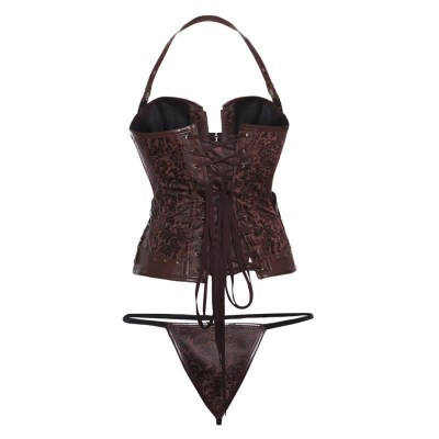 Gothic Steampunk Overbust Halter Corset Tops