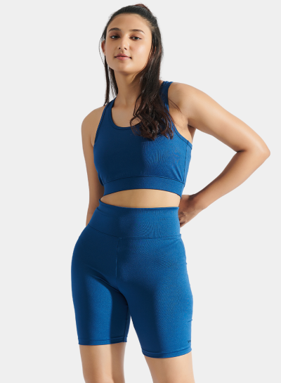 Flo Bike Short & Bra Top Combo Navy Peony