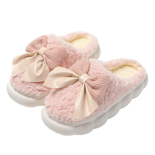 Cozy Women's Bow Slippers - Warm Autumn & Winter Comfort
