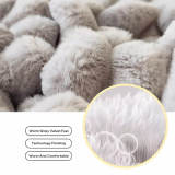 Vertical Stripe Thickened Faux Rabbit Fur Mattress Protector Fitted Sheet