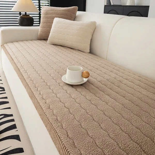 Creamy Soft Breathable Lambskin Couch Cover