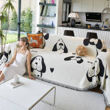 Dog & Cat Patterns Cozy Chenille Throw Couch Cover