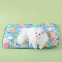 Fruit Print Cooling Ice Silk Dog & Cat Mat with Pillow
