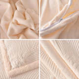 Floral Quilted Cozy Thickened Milk Fleece Bed Skirt Set