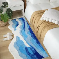 Hand-Tufted 3D Wave Pattern Carpet Luxury Textured Area Rug