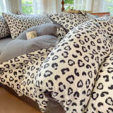 Modern Cozy Style Striped Textured Duvet Cover Bed Sheet Set
