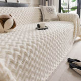 Wave Checkered Velvet Multi-Color Multifunctional Couch Cover