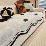 Vintage Chenille Irregular Patchwork Couch Cover