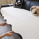 Waterproof Teddy Fleece Non-Slip Straight Couch Cover