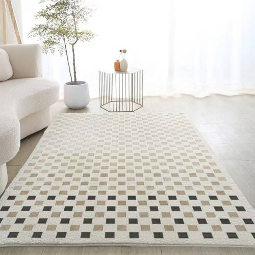 Plaid Simple Modern Style Faux Cashmere Home Rug